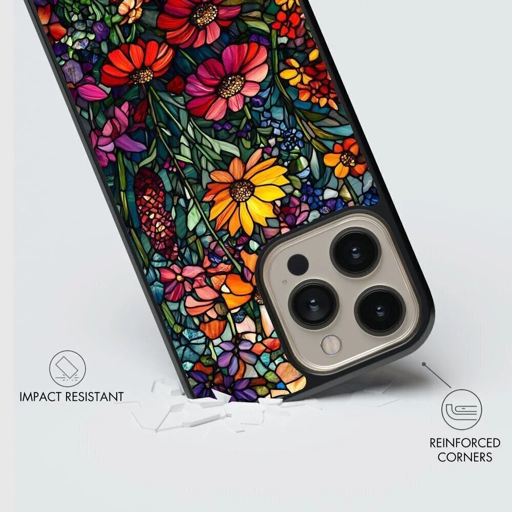 Floral Phone Cover – iPhone 16, 15 Pro, 14, Galaxy S25, S24, S24 Ultra, Pixel 9